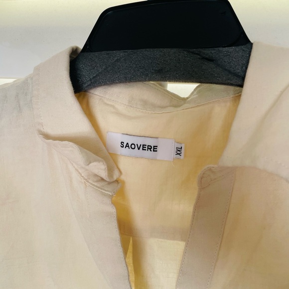 Saovere cream button up. Honestly could be a cute beach cover up for women. XXL - Picture 4 of 7